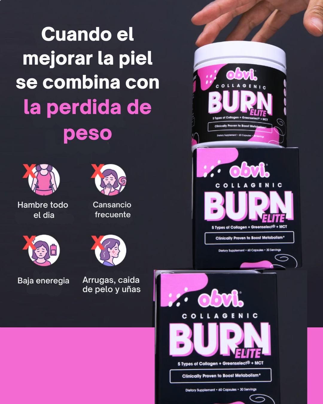 OBVI- 5 tipos de Colágeno + Quemador de grasa